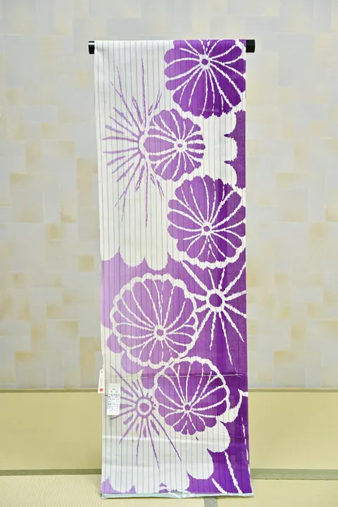 SALE 紫の花　ゆかた反物
